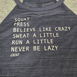 Lorna Jane Navy Blue Graphic High Neck Tank Top size Medium